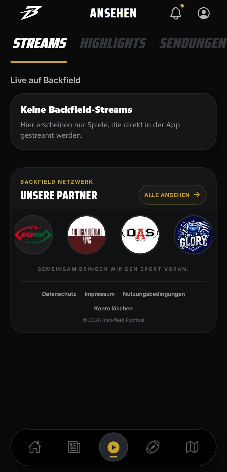 BACKFIELD FOOTBALL™ App — Watch